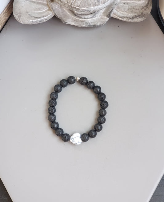 Bracelet howlite coeur