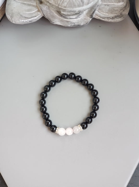 Onyx et quartz rose