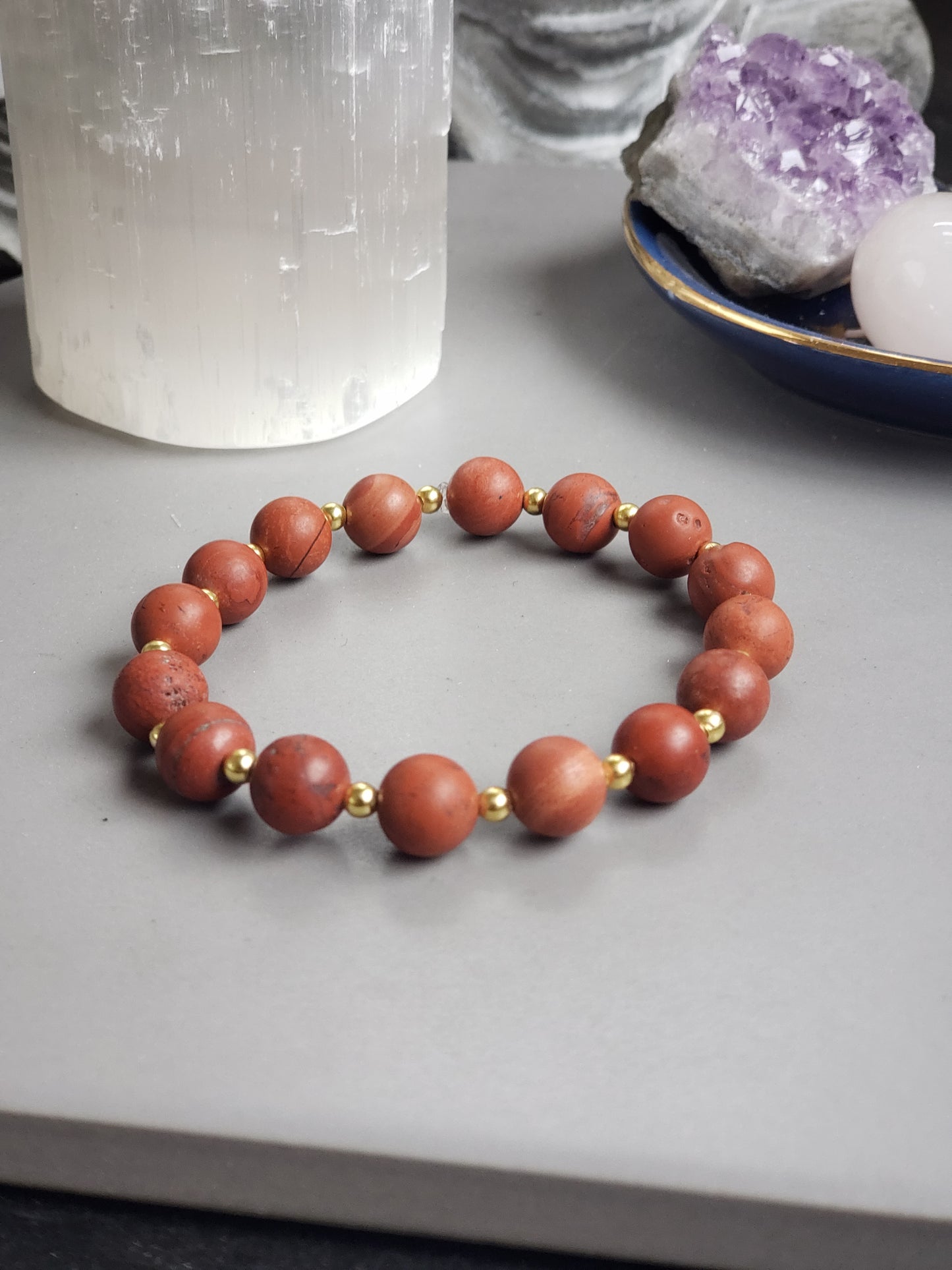 Le bracelet "jaspe rouge & gold"