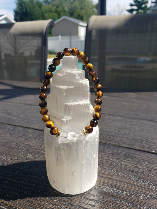 Oeil de tigre et quartz clair